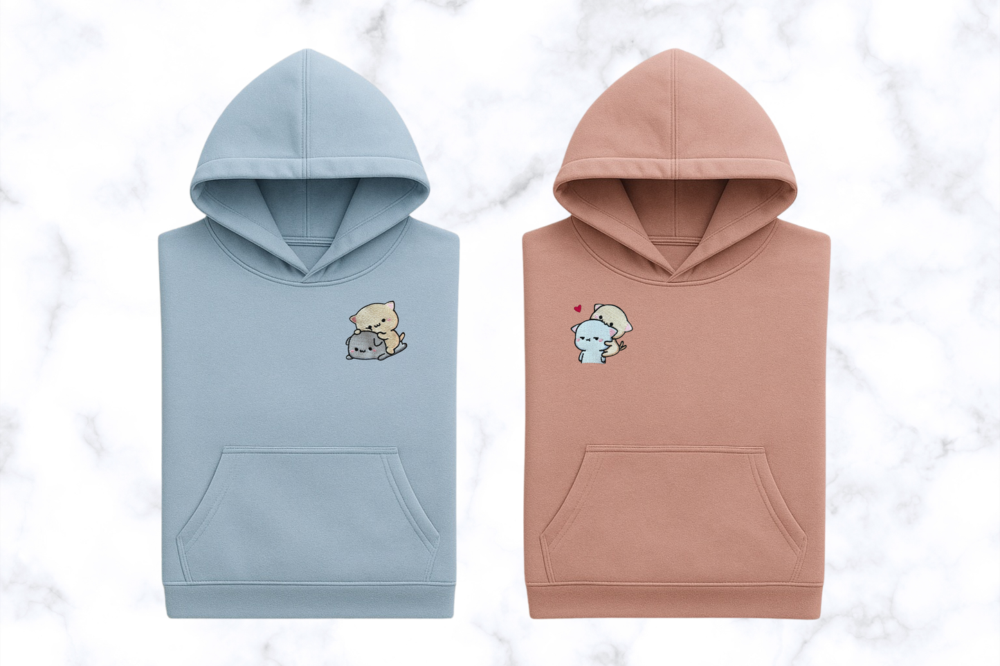 Komplet bluz- matching ( zakochane kotki )