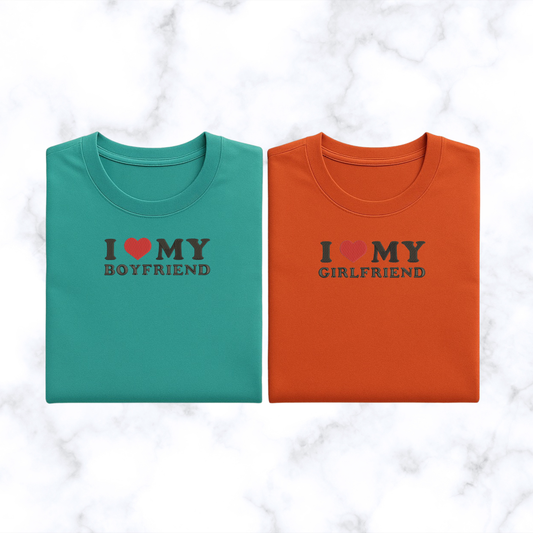 Komplet koszulek - matching I LOVE MY BOYFRIEND/GIRLFRIEND