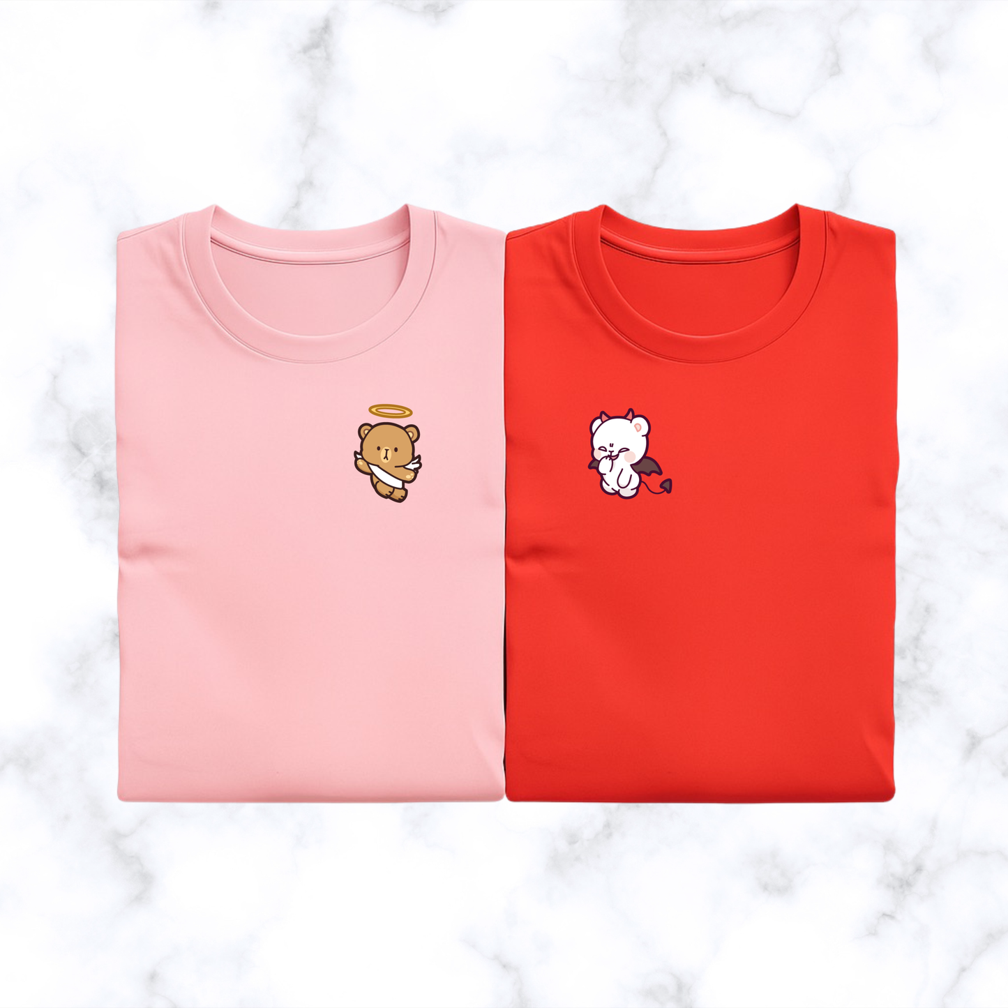 Komplet koszulek - matching (misie - Angel and Devil)