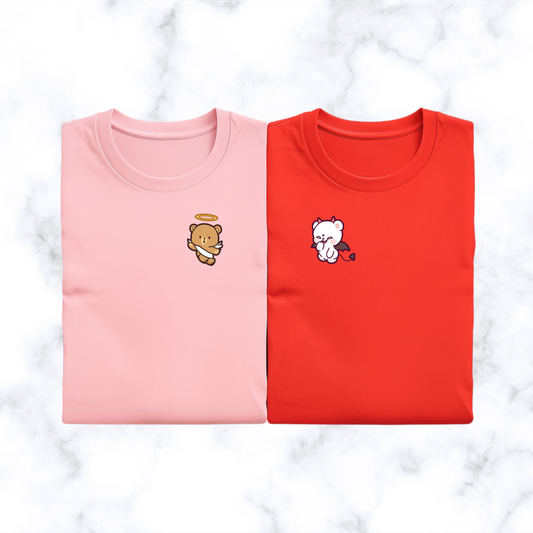 Komplet koszulek - matching (misie - Angel and Devil)