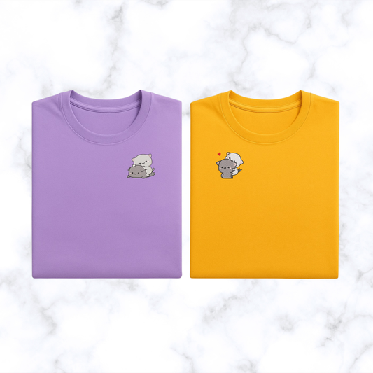 Komplet koszulek - matching (zakochane kotki)