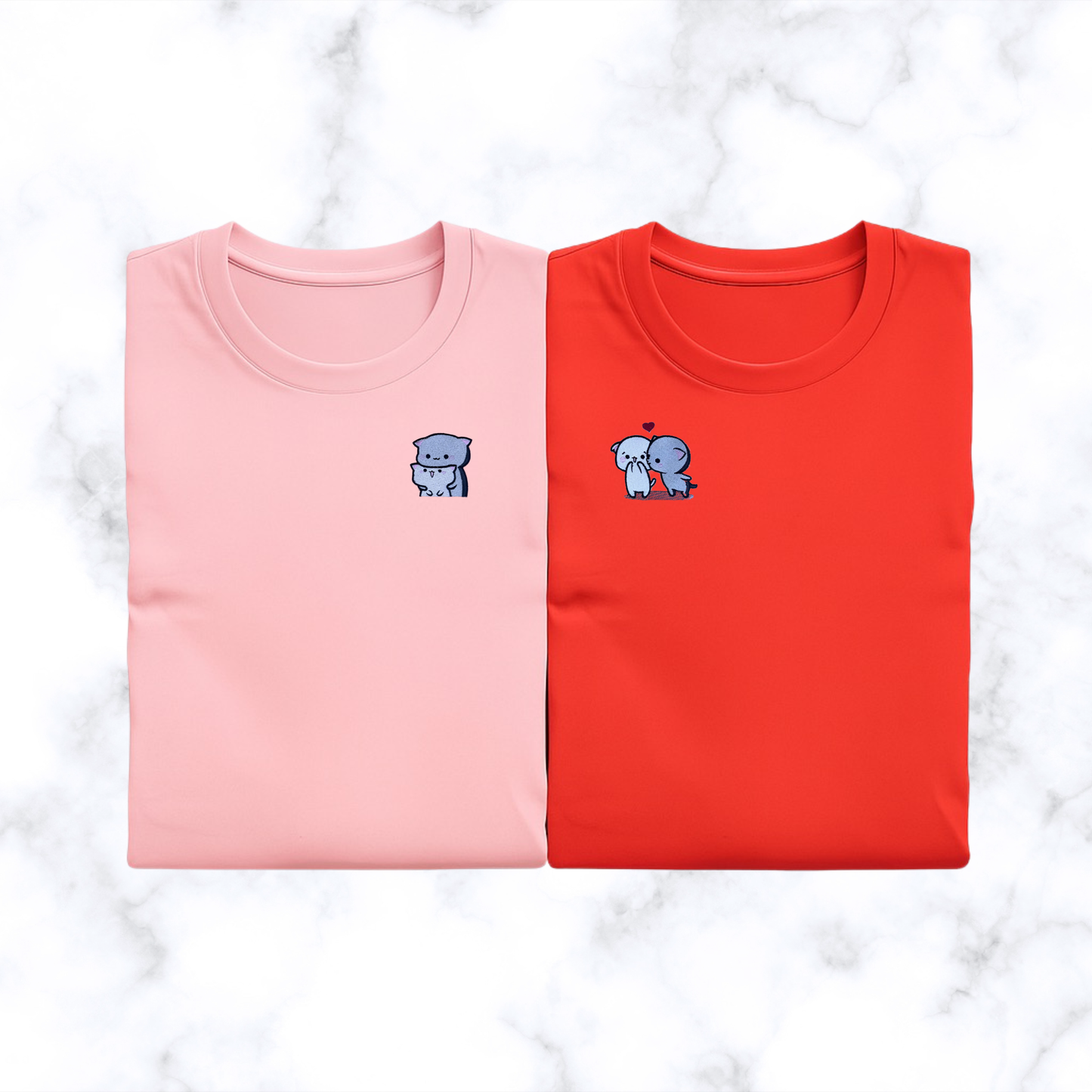 Komplet koszulek - matching (zakochane kotki v2)