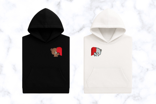 Komplet bluz- matching ( zakochane misie z sercem)